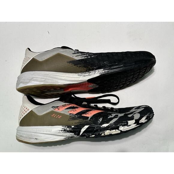 Adidas Men's SL20 Core Black/Signal Coral/Cloud White Running Shoes size 11 - Picture 1 of 7